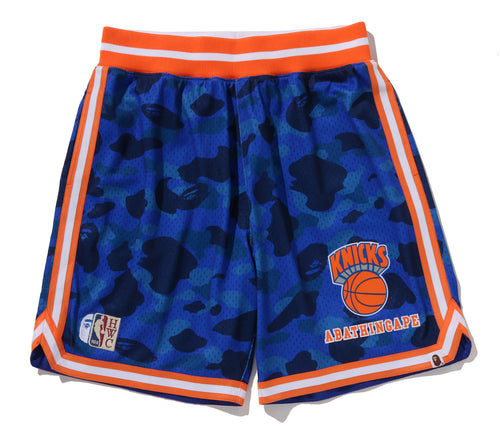 A BATHING APE BAPE x M&N NBA NEW YORK KNICKS SWINGMAN SHORTS