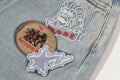 A BATHING APE Ladies' MULTI LOGO WIDE DENIM PANTS