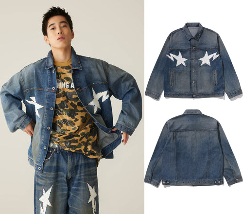 A BATHING APE COLOR STONE DENIM JACKET