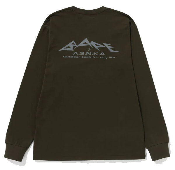 A BATHING APE BAPE REFLECTIVE PRINT L/S TEE