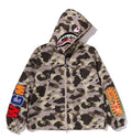 A BATHING APE COLOR CAMO REFLECTIVE RIPSTOP SHARK FULL ZIP JACKET