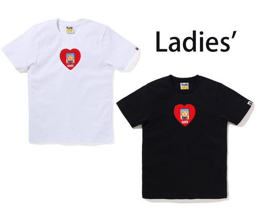 A BATHING APE Ladies' HEART ID MILO PHOTO TEE