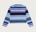 A BATHING APE Ladies' APE HEAD ONE POINT STRIPE BOXY CROPPED L/S POLO TEE