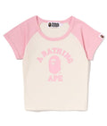 A BATHING APE Ladies' COLLEGE RAGLAN CROPPED TEE