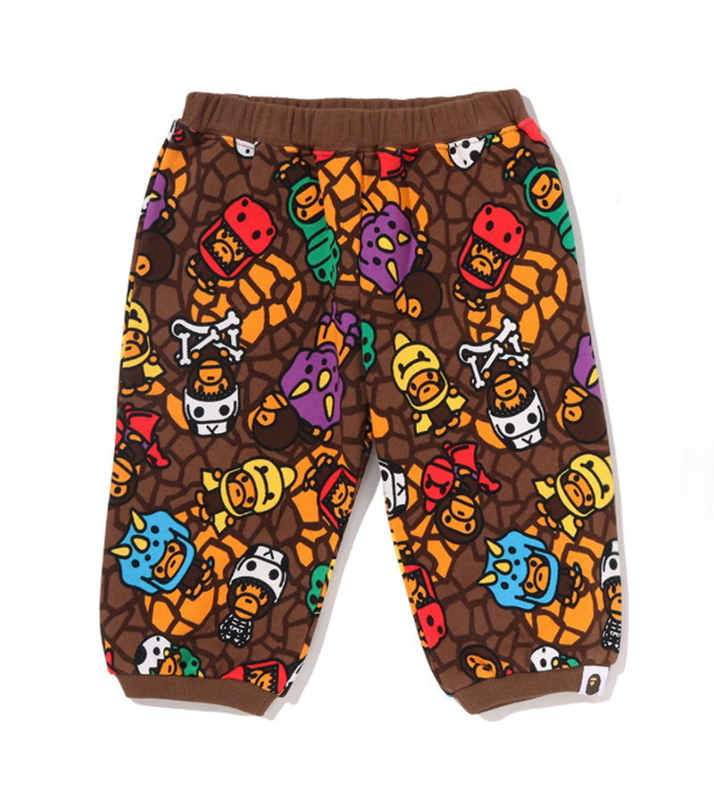 A BATHING APE BAPE KIDS MILO MULTI DINOSAURS PATTERN BABY PANTS
