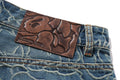 A BATHING APE LINE CAMO JACQUARD ONE POINT RELAXED FIT 13oz DENIM PANTS