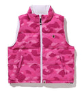 A BATHING APE Ladies' COLOR CAMO REVERSIBLE DOWN VEST