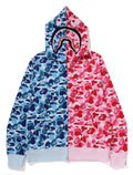 A BATHING APE ABC CAMO SEPARATE SHARK FULL ZIP HOODIE