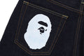 A BATHING APE APE HEAD DENIM PANTS - happyjagabee store