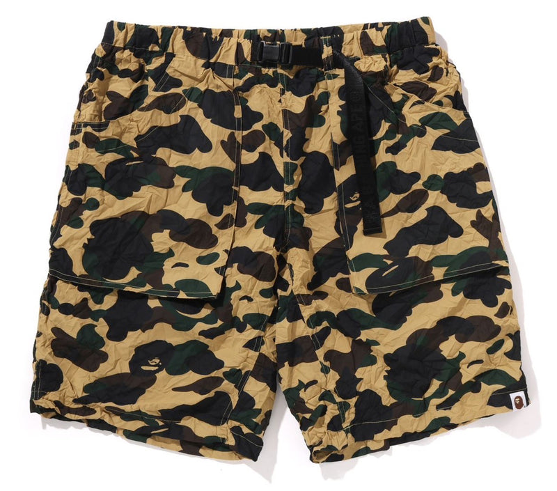 A BATHING APE CRINKLE EFFECT 1ST CAMO REGULAR FIT CLIMBING SHORTS