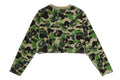 A BATHING APE Ladies' ABC CAMO BAPE STA LOGO CROPPED L/S TEE