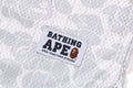 A BATHING APE CAMO STRIPE BASEBALL SHIRT