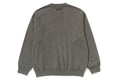 A BATHING APE GARMENT DYE ONE POINT RELAXED FIT CREWNECK SWEAT SHIRT