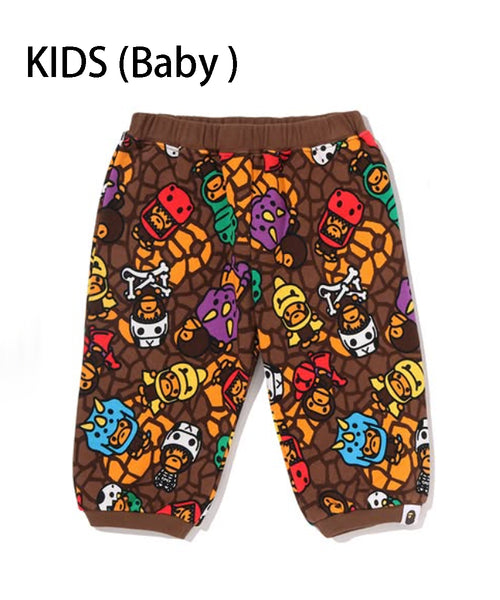 A BATHING APE BAPE KIDS MILO MULTI DINOSAURS PATTERN BABY PANTS
