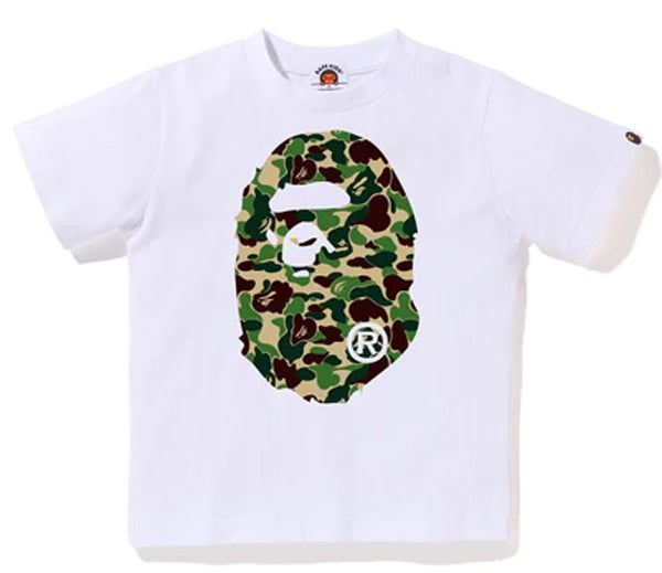 A BATHING APE BAPE KIDS ABC CAMO BIG APE HEAD TEE