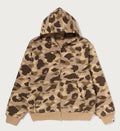 A BATHING APE COLOR CAMO HEAVY WASHED CROPPED FIT ZIP HOODIE