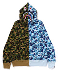 A BATHING APE ABC CAMO SEPARATE SHARK FULL ZIP HOODIE