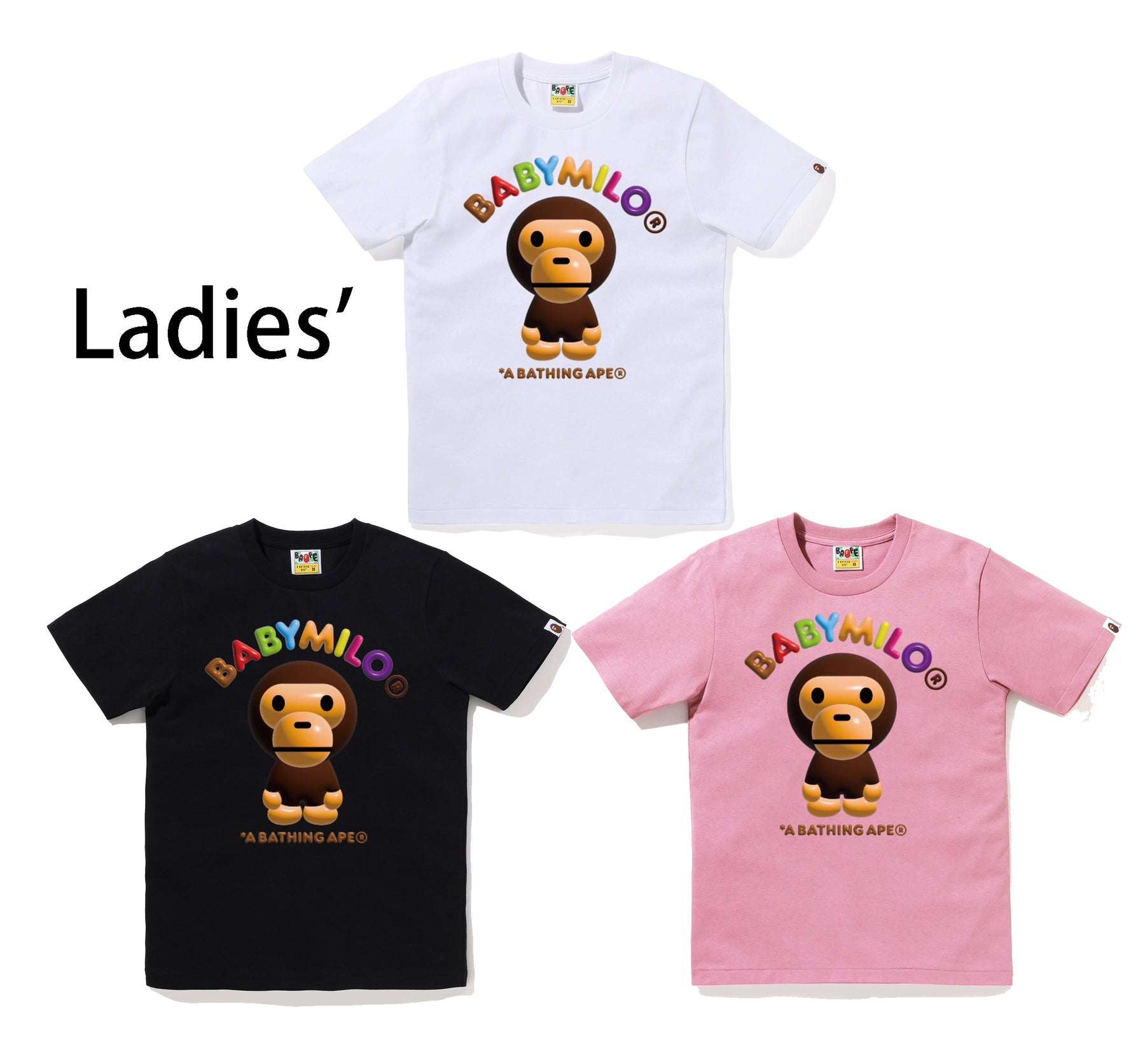 A BATHING APE Ladies' 3D BABY MILO TEE – happyjagabee store