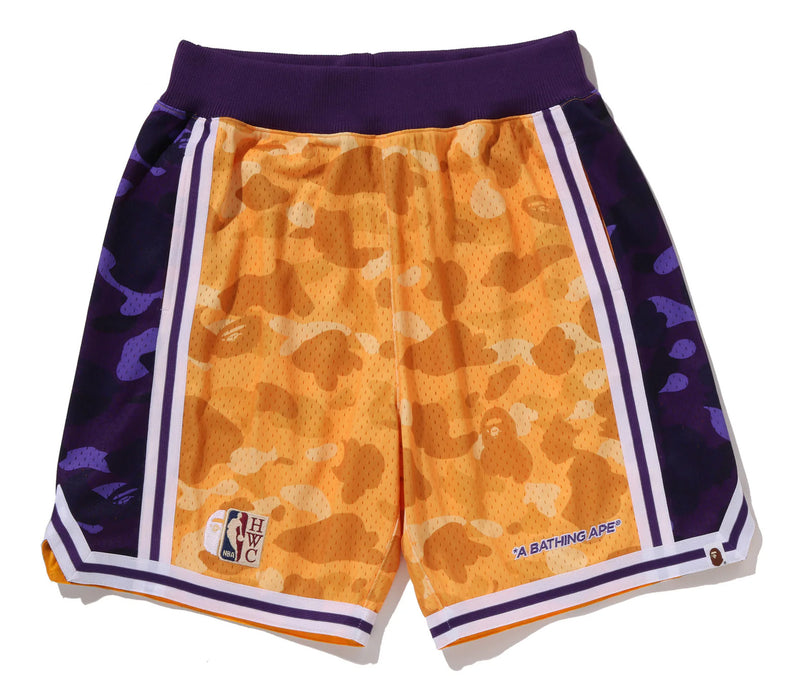 A BATHING APE BAPE x M&N NBA LOS ANGELES LAKERS SWINGMAN SHORTS