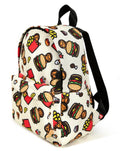 A BATHING APE BABY MILO STORE FAST FOOD ALL PRINT PATTERN MINI BACKPACK