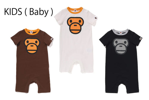 A BATHING APE BAPE KIDS MILO FACE ROMPERS