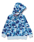 A BATHING APE BAPE KIDS ABC CAMO MILO SHARK ZIP HOODIE