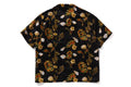 A BATHING APE VACATION PATTERN OPEN COLLAR SS SHIRT