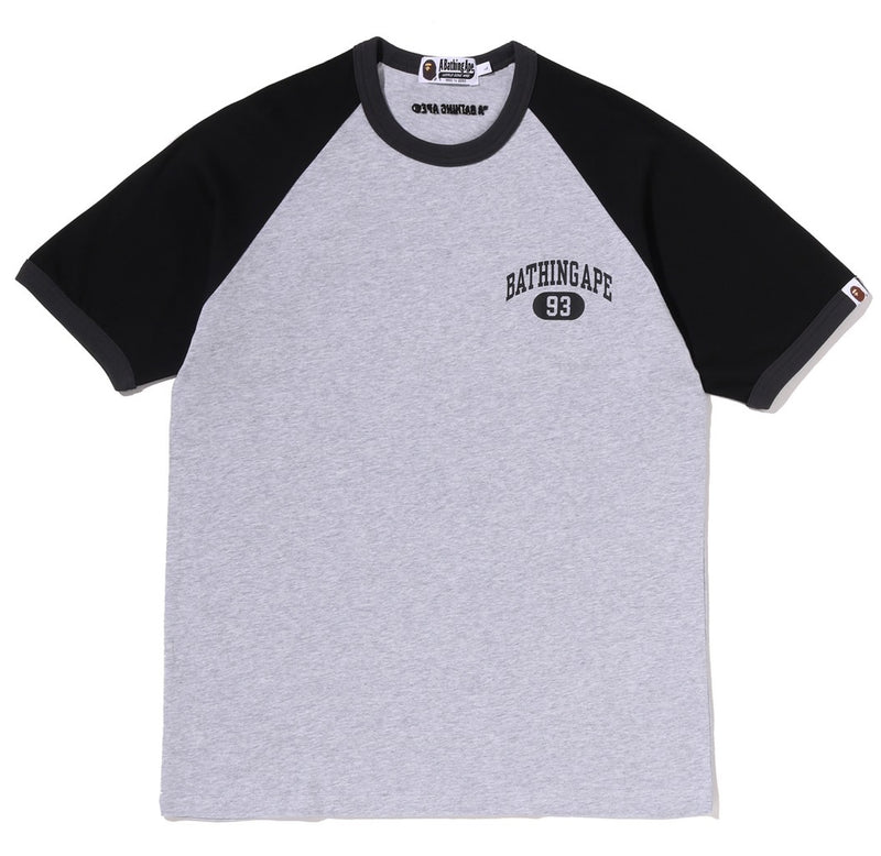 A BATHING APE COLLEGE RAGLAN TEE