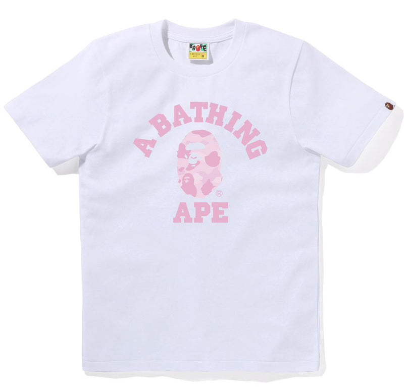 A BATHING APE Ladies' PASTEL COLOR CAMO COLLEGE TEE - happyjagabee store