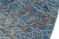 A BATHING APE LINE CAMO JACQUARD ONE POINT RELAXED FIT 13oz DENIM PANTS
