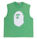 A BATHING APE HEAVY WASH APE HEAD CROPPED FIT TANK TOP