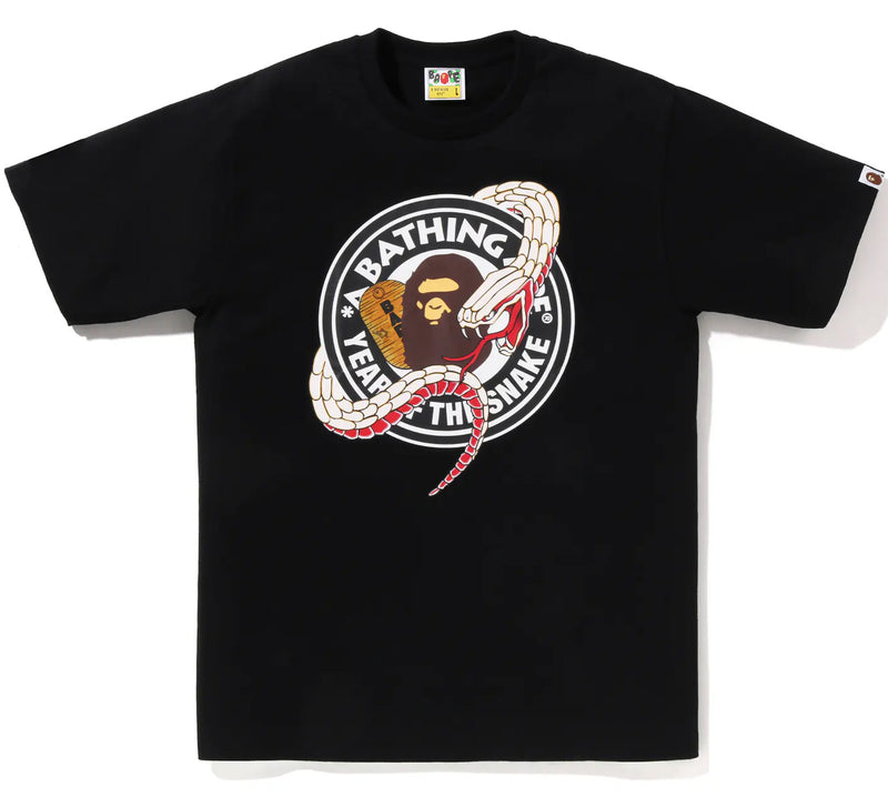 A BATHING APE YEAR OF THE SNAKE TEE Black
