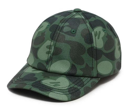A BATHING APE Ladies' - APEE FAUX LEATHER BASEBALL CAP