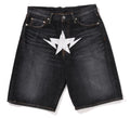 A BATHING APE YWIN STA RELAXED FIT DENIM SHORTS