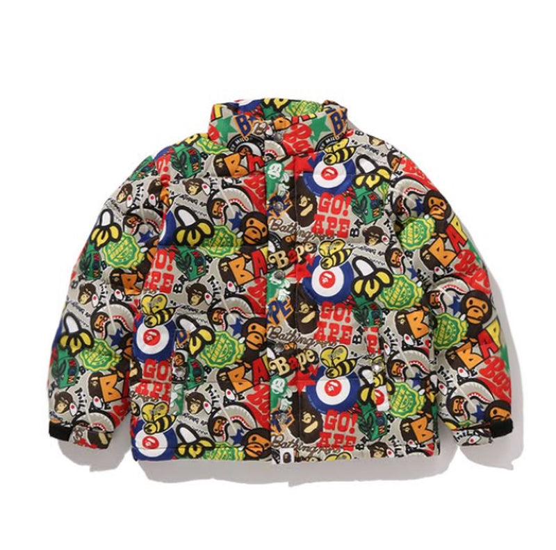 A BATHING APE BAPE KIDS BAPE MILO ASSORTED DOWN JACKET