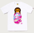 A BATHING APE Ladies' STA CAMO MILO ON APE HEAD TEE