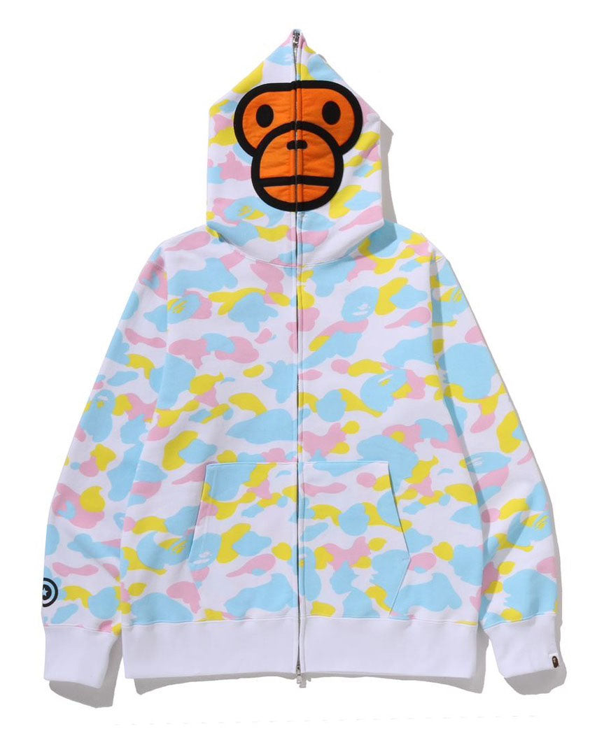 A BATHING APE NEW MULTI CAMO BABY MILO REGULAR FIT FULL ZIP HOODIE