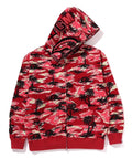 A BATHING APE PLAM TREE CAMO RELAXED FIT SHARK FULL ZIP HOODIE