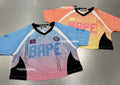 A BATHING APE Ladies' DIP DYE MULTI LOGO MINI TEE