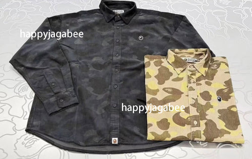 A BATHING APE ONE POINT COLOR CAMO CORDUROY LS SHIRT