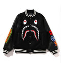 A BATHING APE SHARK VARSITY JACKET