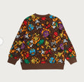 A BATHING APE BAPE KIDS MILO MULTI DINOSAURS PATTERN CREWNECK SWEAT SHIRT