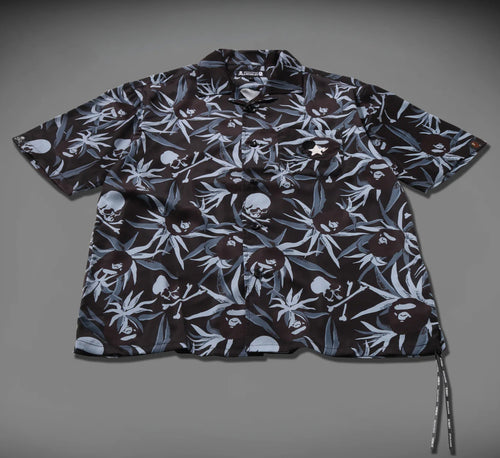A BATHING APE x mastermind JAPAN 16TH MM BAPE TROPICAL SKULL CAMO OPEN COLLAR SS SHIRTS