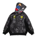 A BATHING APE BAPE x CR7 LIFE ALL OVER PRINT LOGO RELAXED FIT SHARK HOODIE