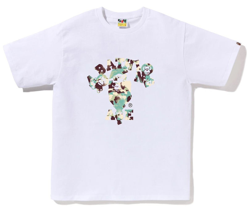 A BATHING APE MAP CAMO COLLEGE MILO TEE