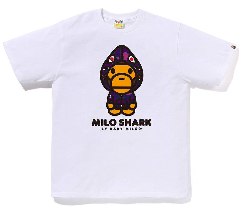 A BATHING APE COLOR CAMO MILO SHARK FZH TEE