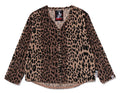 A BATHING APE BAPE BY KAZUKO KURAISHI LEOPARD JACQUARD ZIP CARDIGAN
