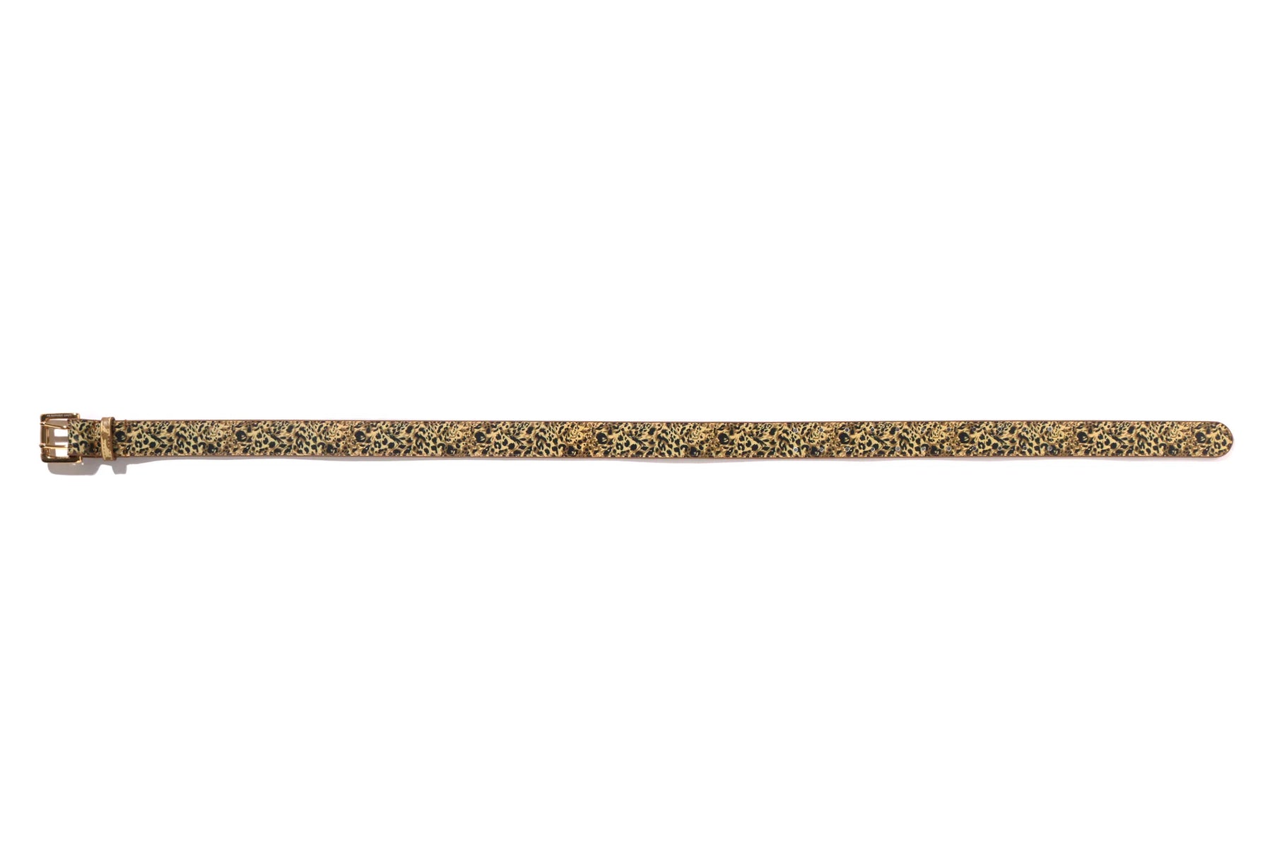 関税なし 送料無料 Leopard-Panel Belt A BATHING APE WILD LEOPARD PATTERN LEATHER BELT