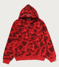 A BATHING APE COLOR CAMO HEAVY WASHED CROPPED FIT ZIP HOODIE