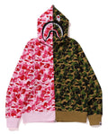 A BATHING APE ABC CAMO SEPARATE SHARK FULL ZIP HOODIE